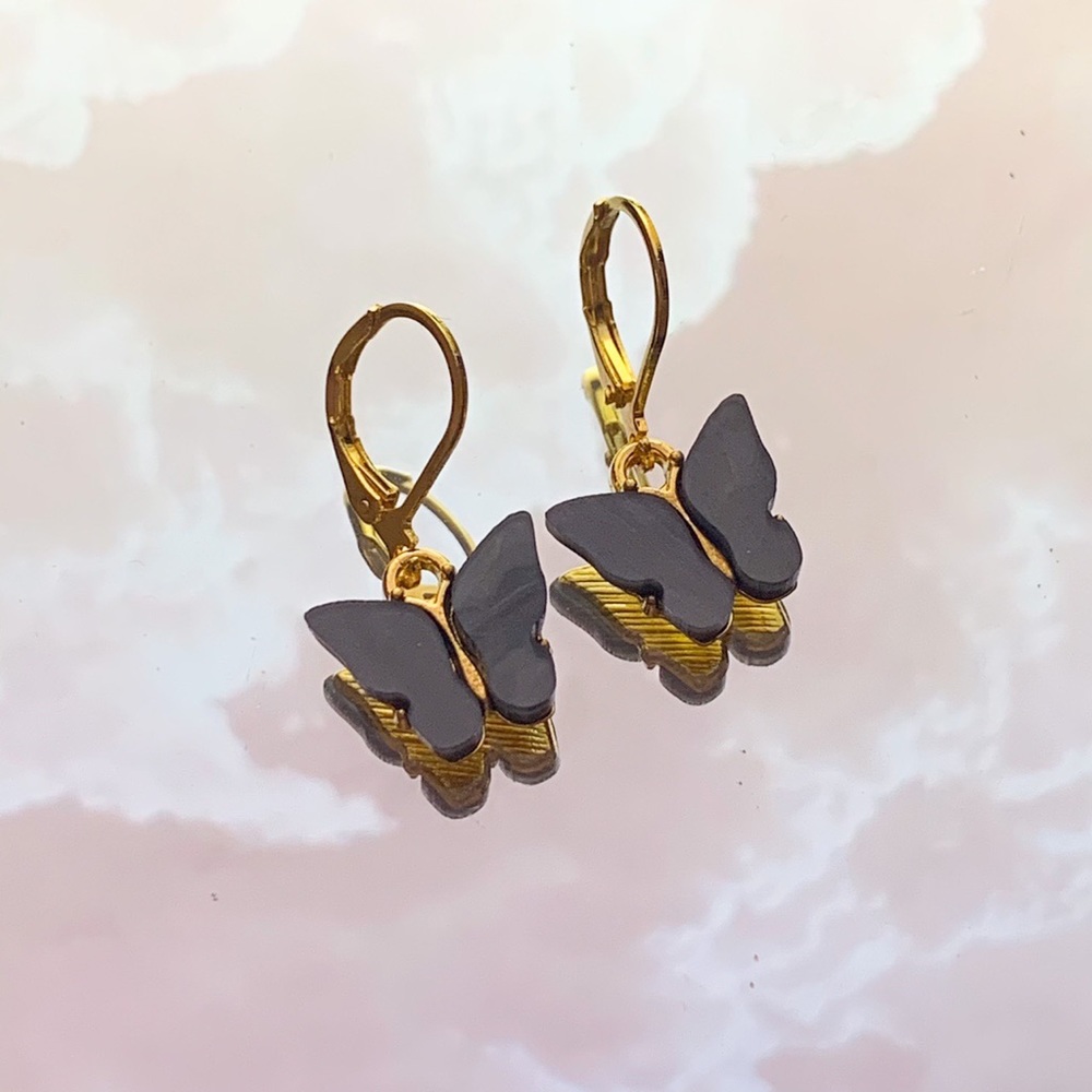 Handmade Gold Butterfly Earrings